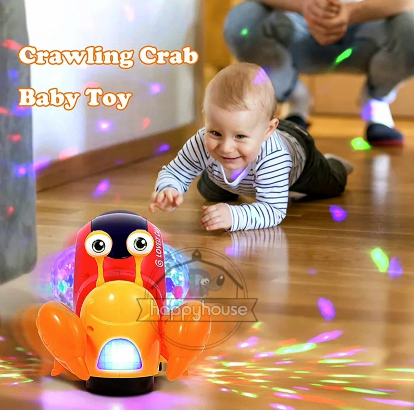 Crawling Crab Baby Toys with Music LED Light Up Interactive Musical Toys for Baby Dancing Crawling Toys Moving Toddler Toys 0 12