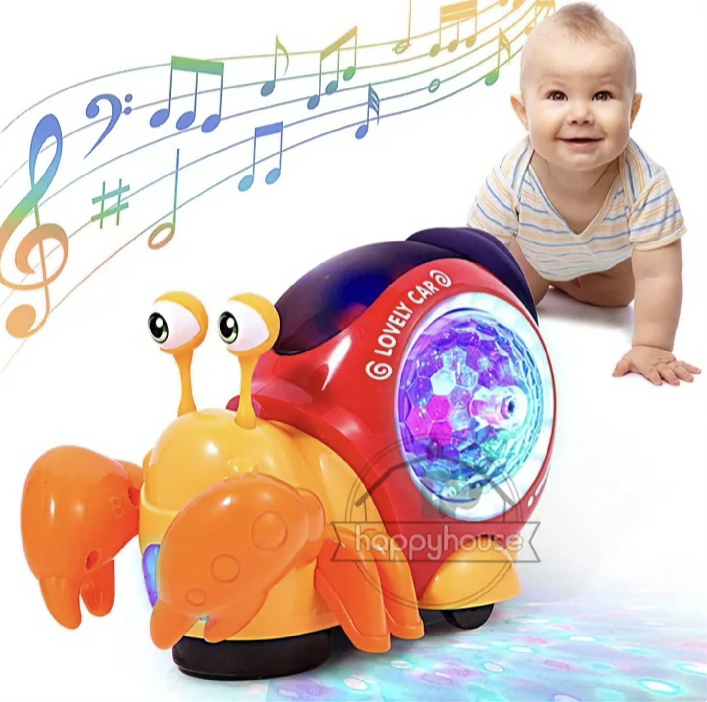 Crawling Crab Baby Toys with Music LED Light Up Interactive Musical Toys for Baby Dancing Crawling Toys Moving Toddler Toys 0 12