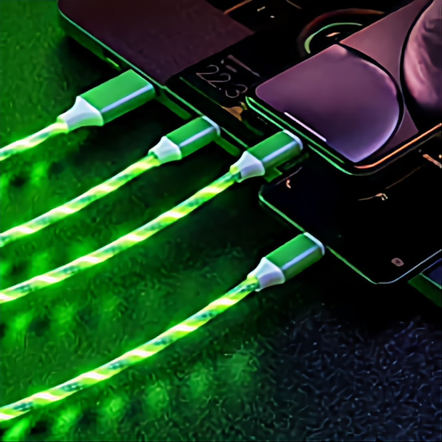 YCTech Multi Charger Cable,3 in 1 Growing LED Light