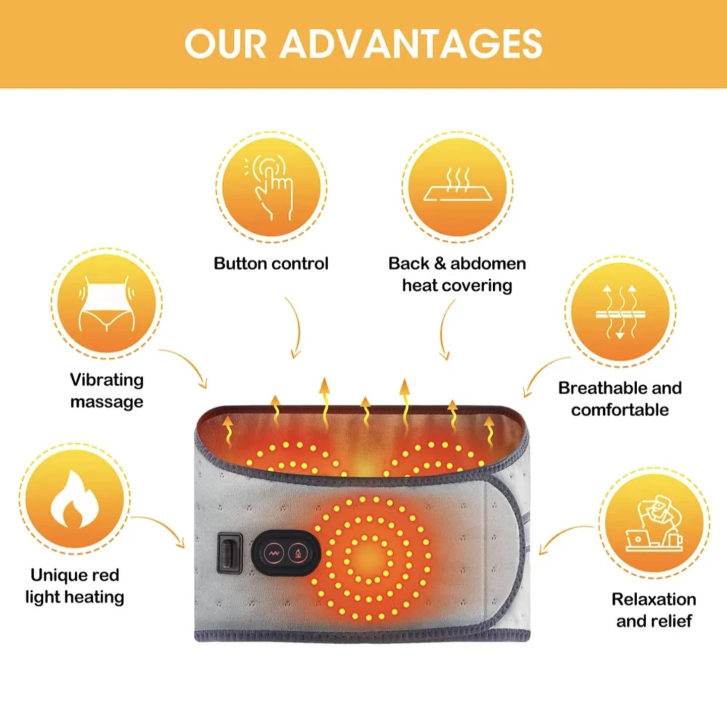 Electric Infrared Heating Belt Vibration Massage