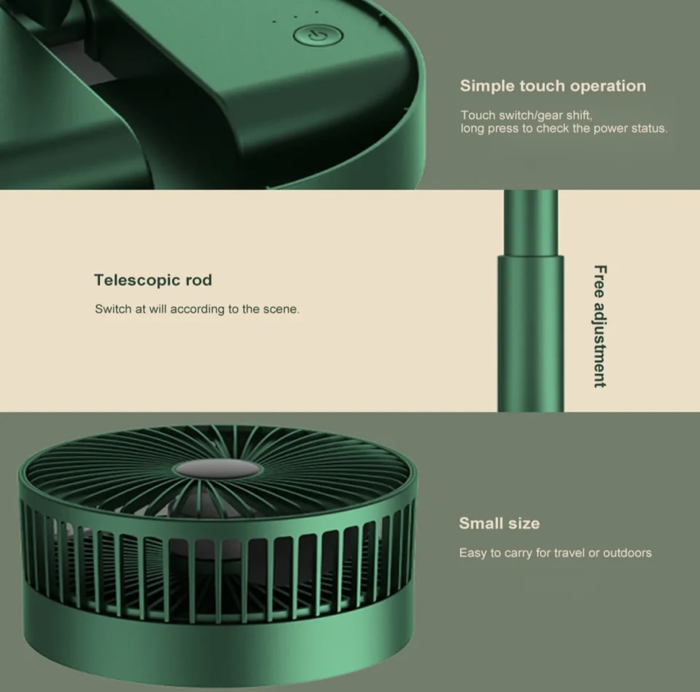 Foldable Telescopic Fan 3 Gear