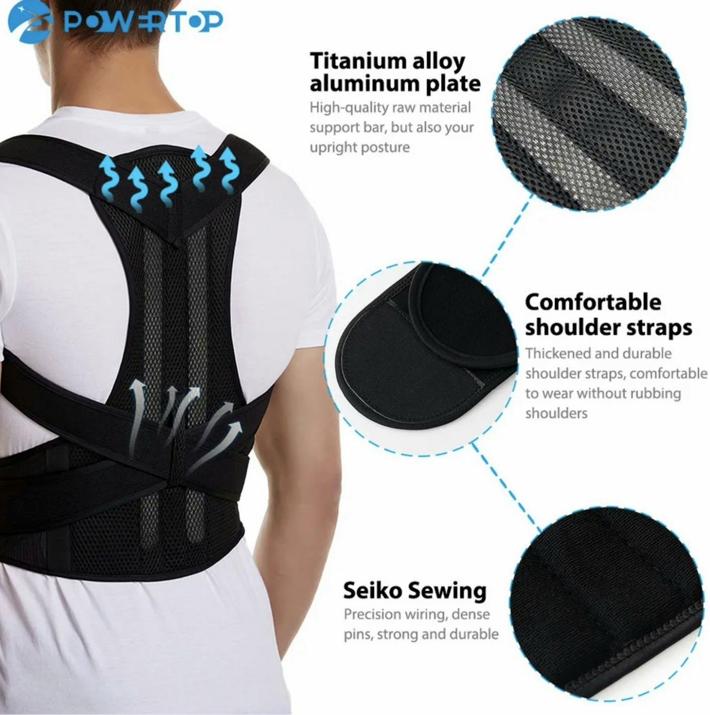 Alloy Bar Posture Corrector Scoliosis Back Brace Spine Corset Shoulder Therapy Support Posture Correction Belt Orthopedic Back