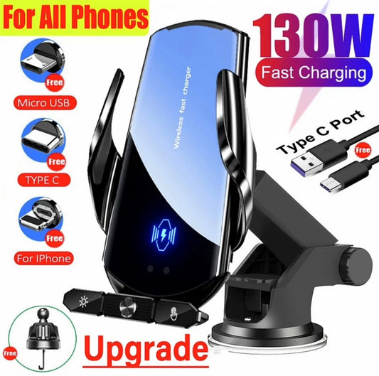 130W Wireless Charger Car Auto Magnetic Air Vent Phone Holder For iPhone 14 13 12 Samsung S20 Induction Fast Charging Station