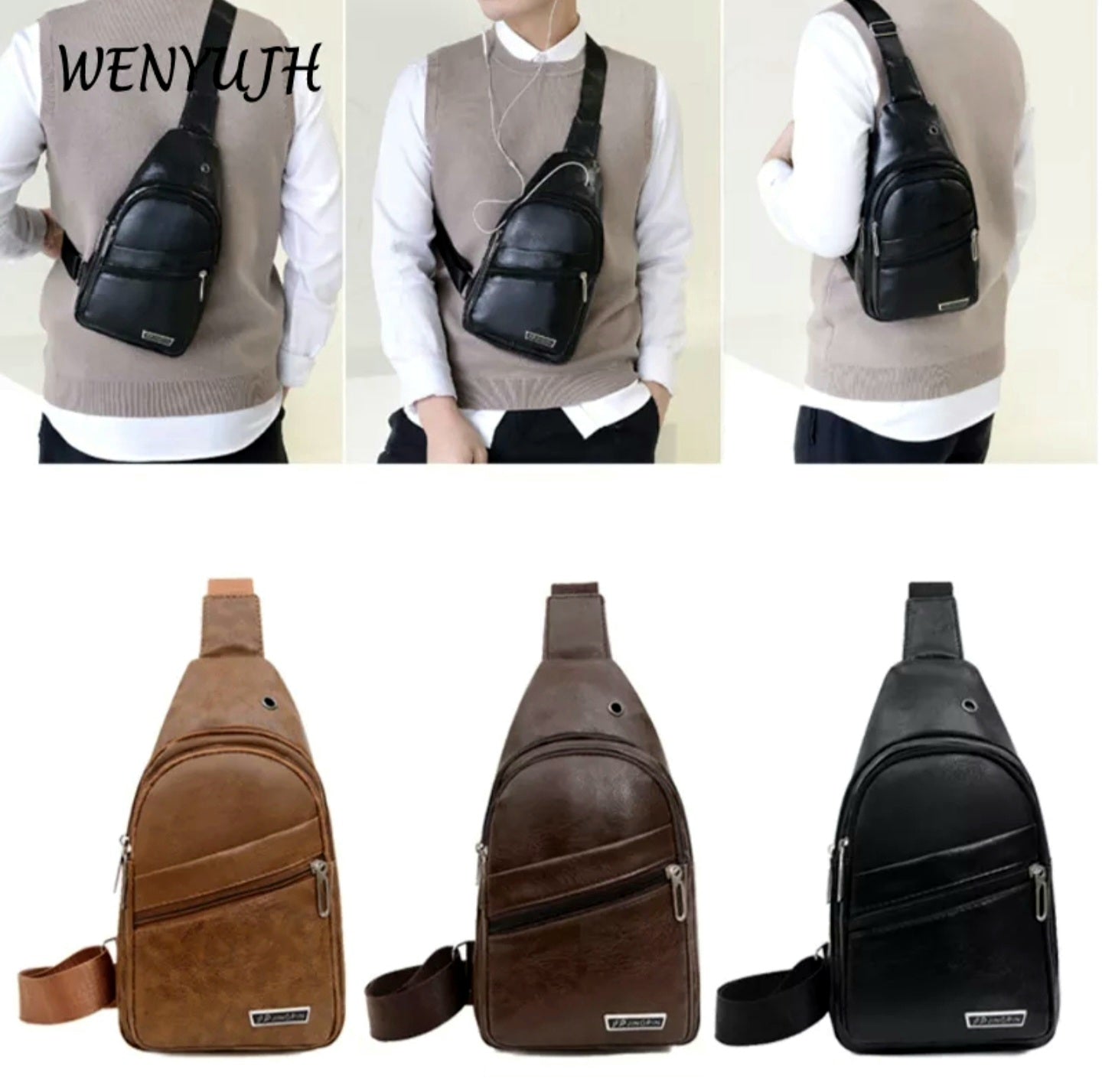 Men's Crossbody Bags Men's Usb Chest Bag Designer Messenger Bag Leather Shoulder Bags Diagonal Package 2022 New Back Pack Travel