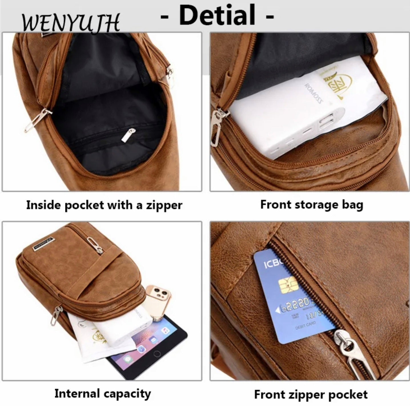 Men's Crossbody Bags Men's Usb Chest Bag Designer Messenger Bag Leather Shoulder Bags Diagonal Package 2022 New Back Pack Travel