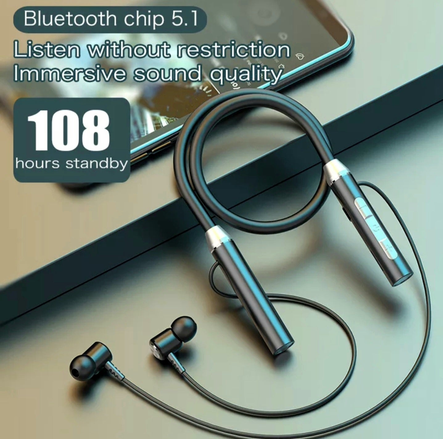 Wireless Headphone Fone Bluetooth 5.0 Neckband Earphones Silicone Hifi Stereo Sports Headset Halter Waterproof Magnetic Earbuds