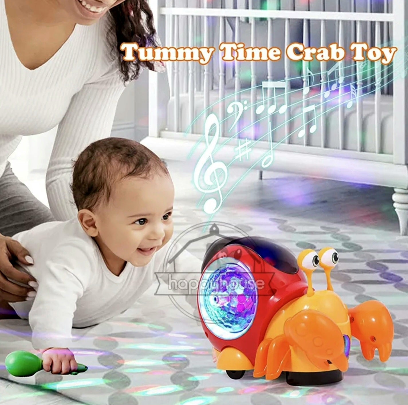 Crawling Crab Baby Toys with Music LED Light Up Interactive Musical Toys for Baby Dancing Crawling  Toys Moving Toddler Toys 0 12