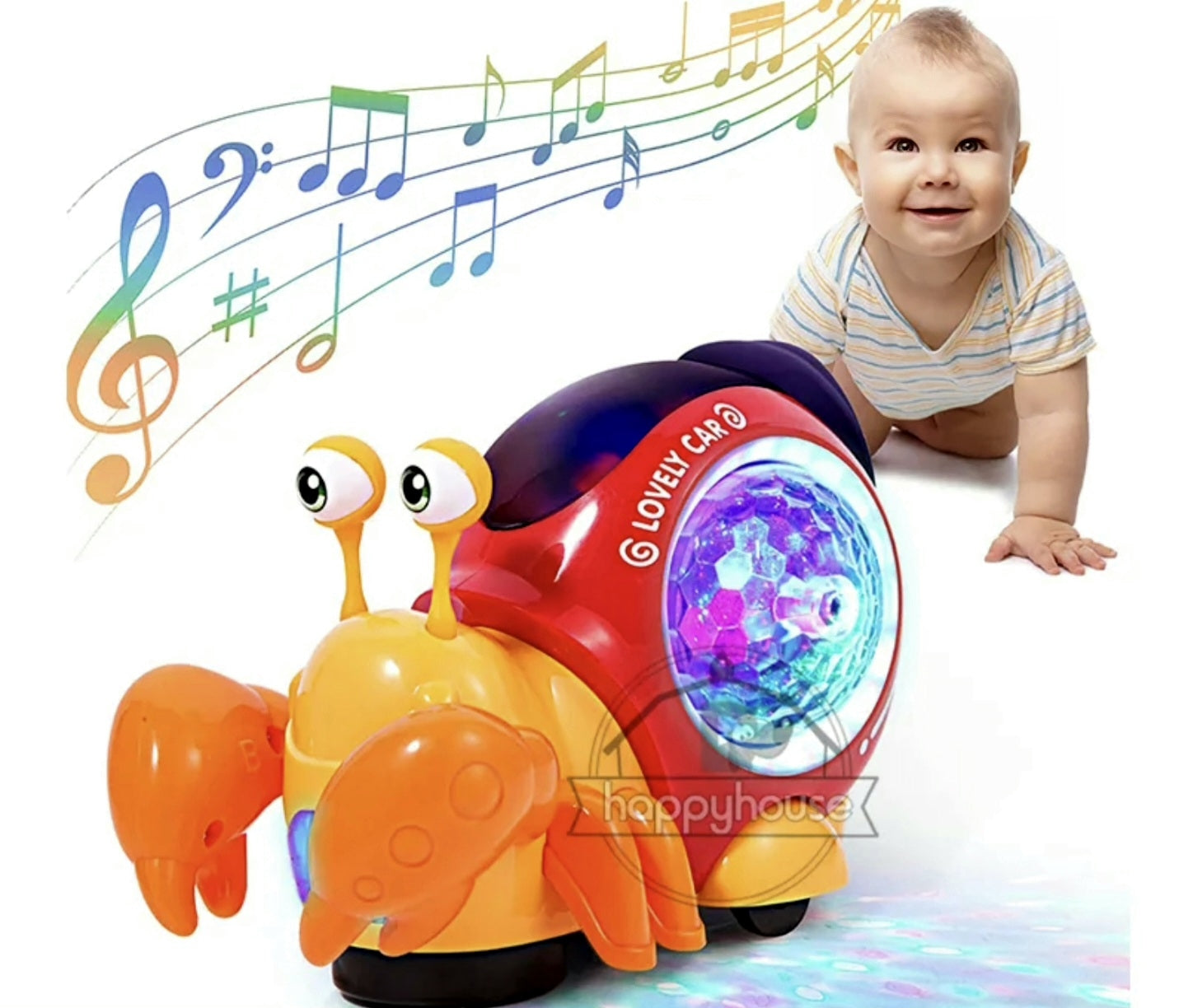 Crawling Crab Baby Toys with Music LED Light Up Interactive Musical Toys for Baby Dancing Crawling  Toys Moving Toddler Toys 0 12