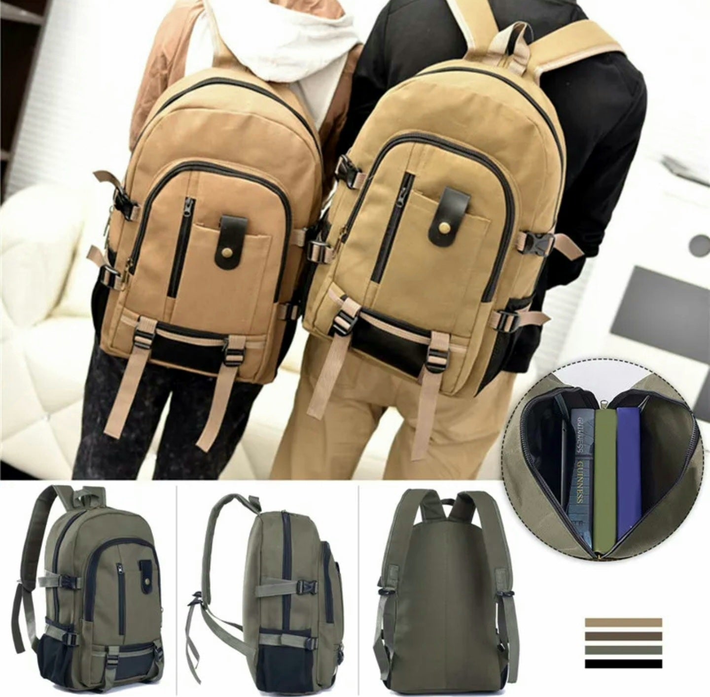 Travel Backpack Men Tactical Militari Mountaineering Bag Men Canvas Large Capacity Backpacks Outdoor Camping Bag Computer Bag