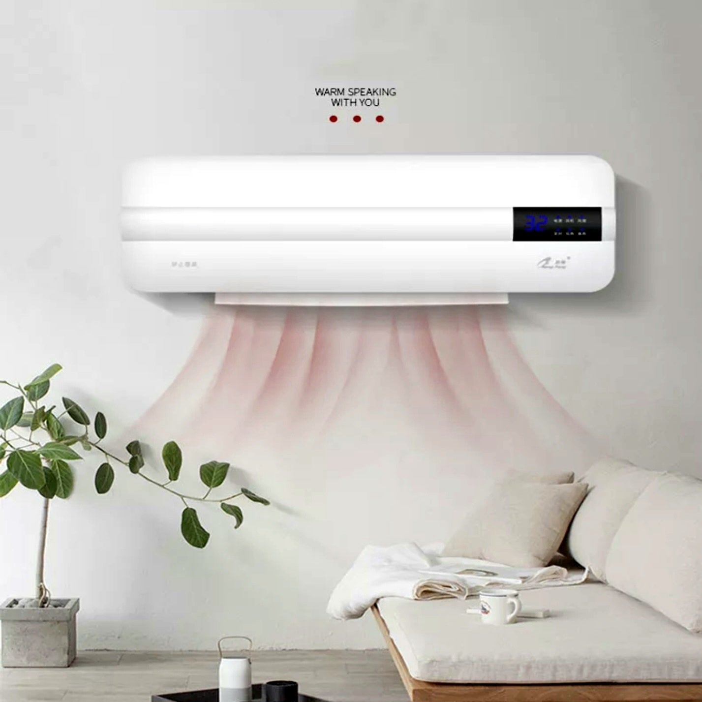 Energy-saving Wall Air Conditioner And Heater Fan Home Air Conditioning Dormitory Timing Free Installation Remote Control