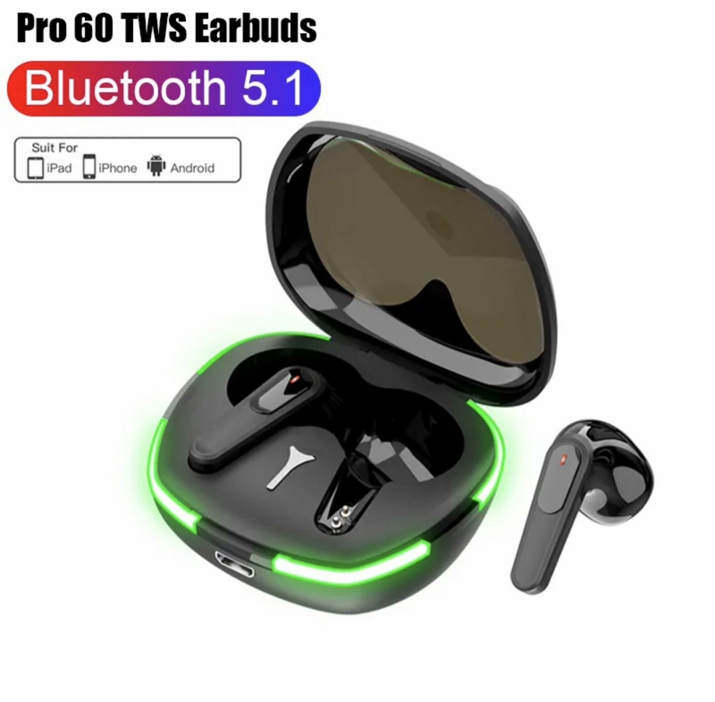 Original Air Pro 60 TWS Fone Bluetooth Headphones Touch Control Earbuds with Mic Wireless Bluetooth Headset Wireless Earphones