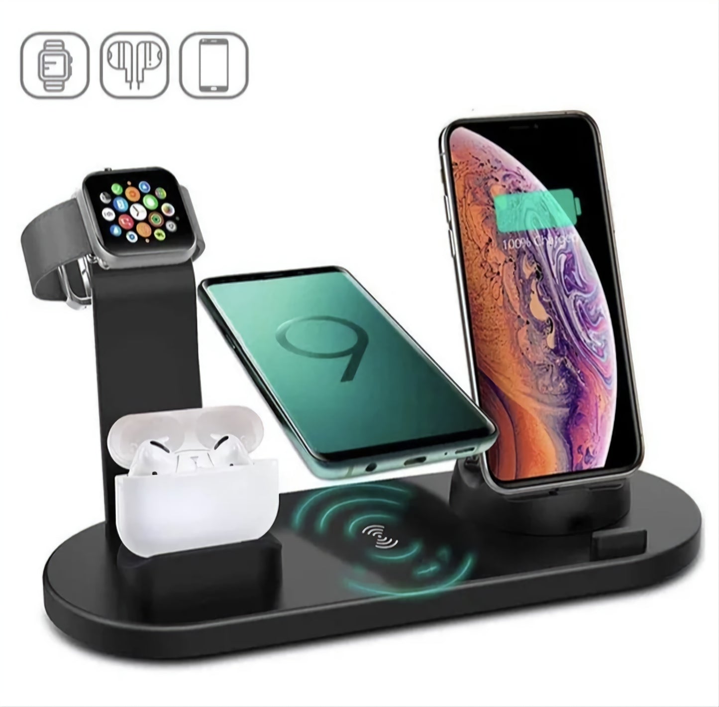 100W 7 in 1 Wireless Charger Stand Pad For iPhone 14 13 12 11 Apple Watch Airpods Pro iWatch 8 76 Fast Charging Dock Station