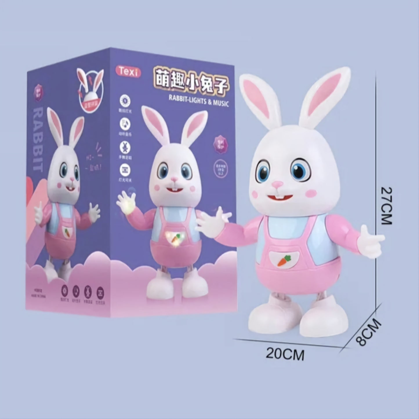 Robot Rabbit Dancing Sing Song Electronic Bunny Music Robotic Animal Beat Drum With LED Cute Electric Pet Toy Kids Birthday Gift