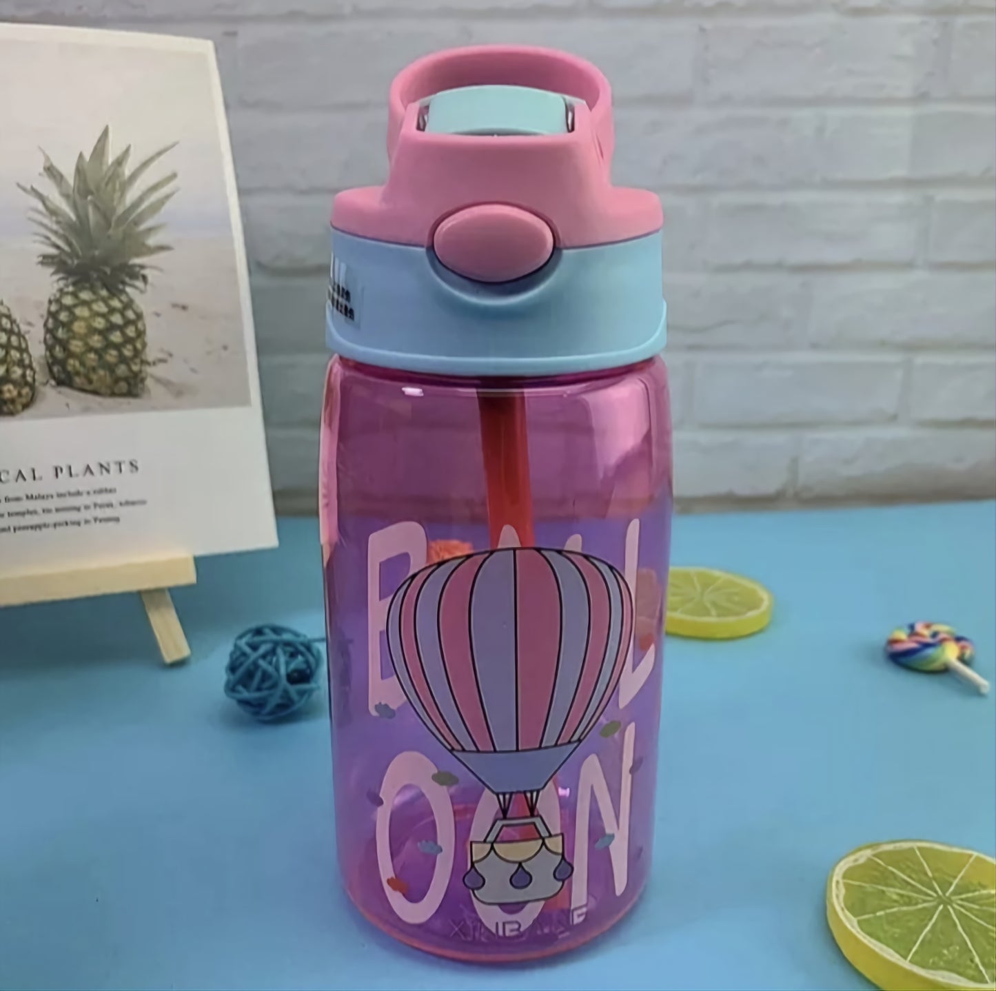 480ML Kids Water Sippy Cup Creative Cartoon Baby Feeding Cup with Straws Leakproof Water Bottle Outdoor Portable Children's Cups