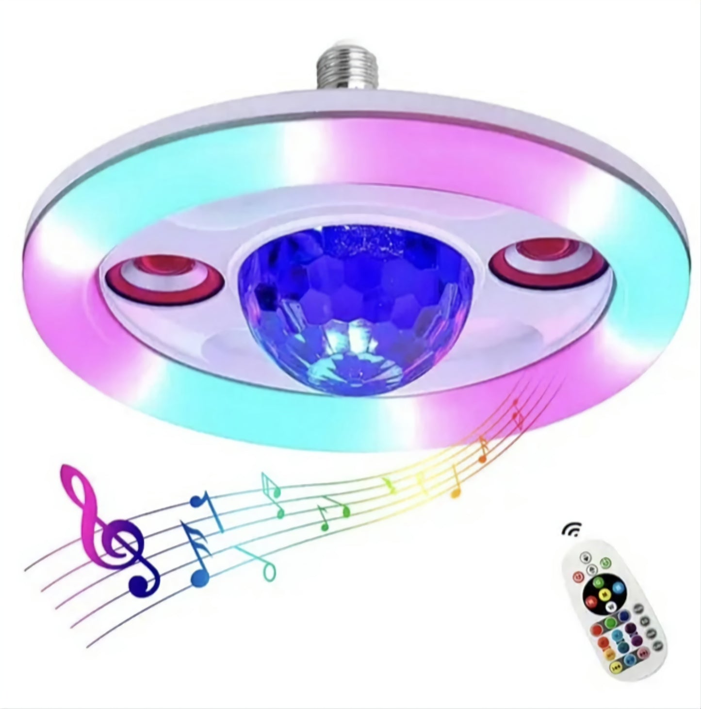 E27 Ceiling Fan Light Speaker Music Projection Light With Remote Control Fan Light Ceiling Lamp Bedroom Decorative Lamp 85V-265V